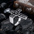 Gothic Death Saves Cross Ring in Stainless Steel