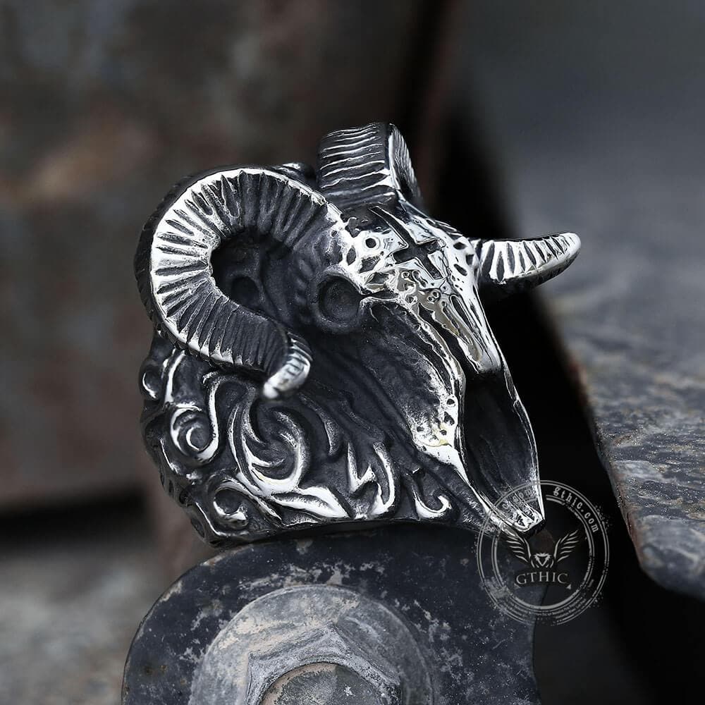 The Devil Satan Stainless Steel Skull Ring