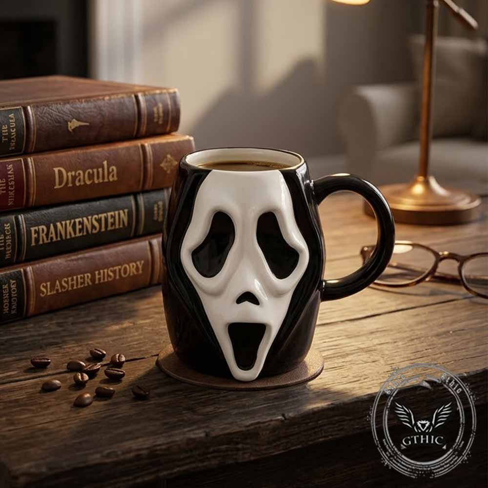 Gothic Ghostface Horror Mask Mug in Ceramic