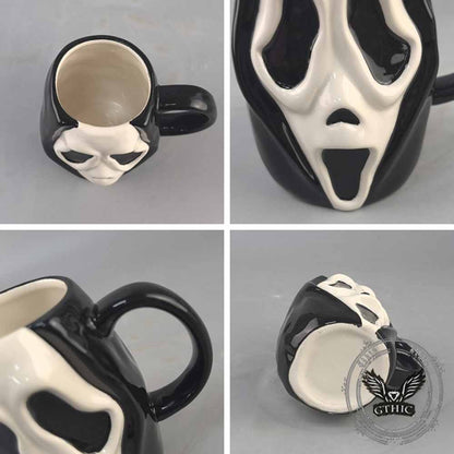 Gothic Ghostface Horror Mask Mug in Ceramic