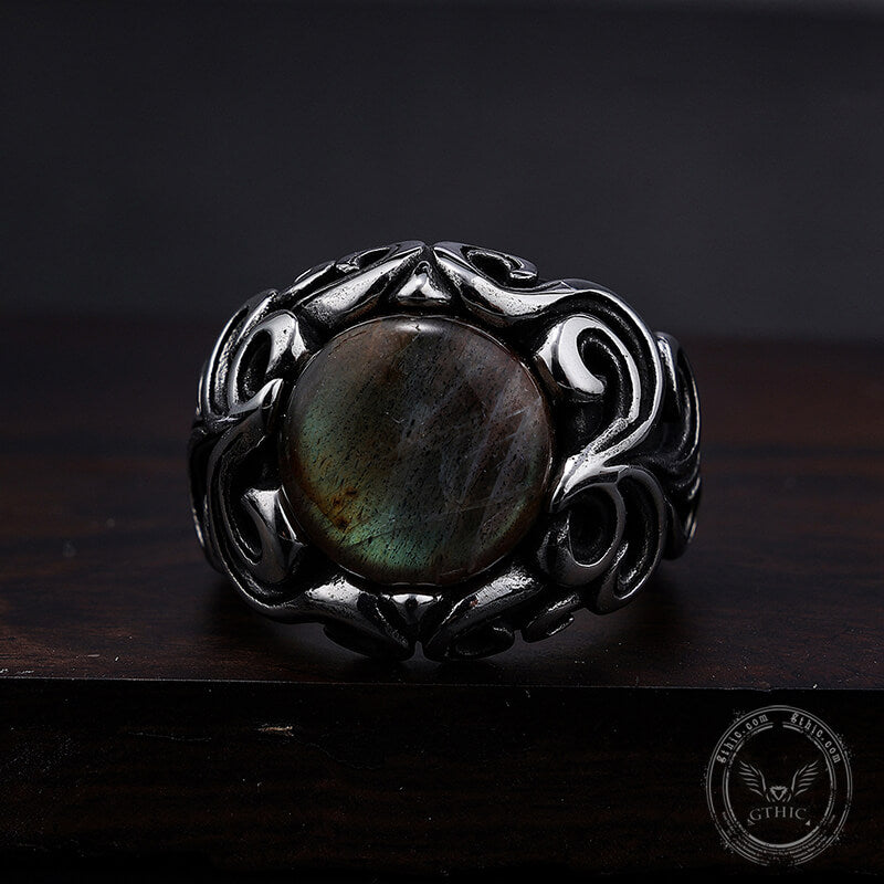 Gothic Moonstone Ring in Stainless Steel