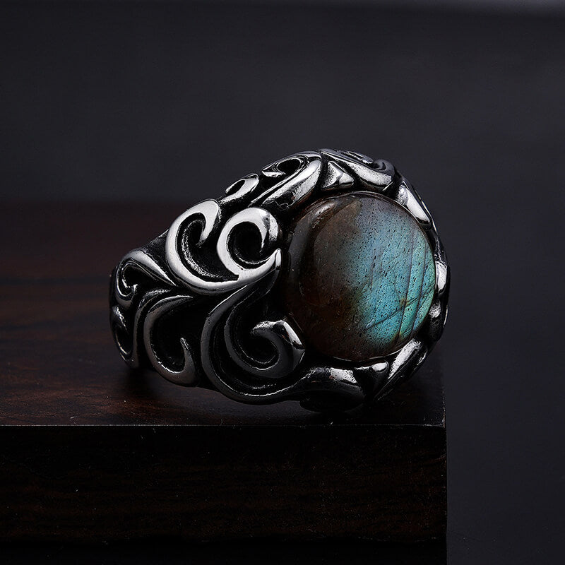 Gothic Moonstone Ring in Stainless Steel