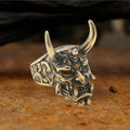Gothic Oni Mask Stainless Steel Skull Ring
