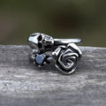 Gothic Rose Skull Stainless Steel Ring