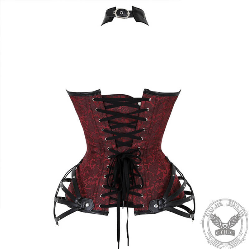 Gothic Side Zipper Halter Top Corset