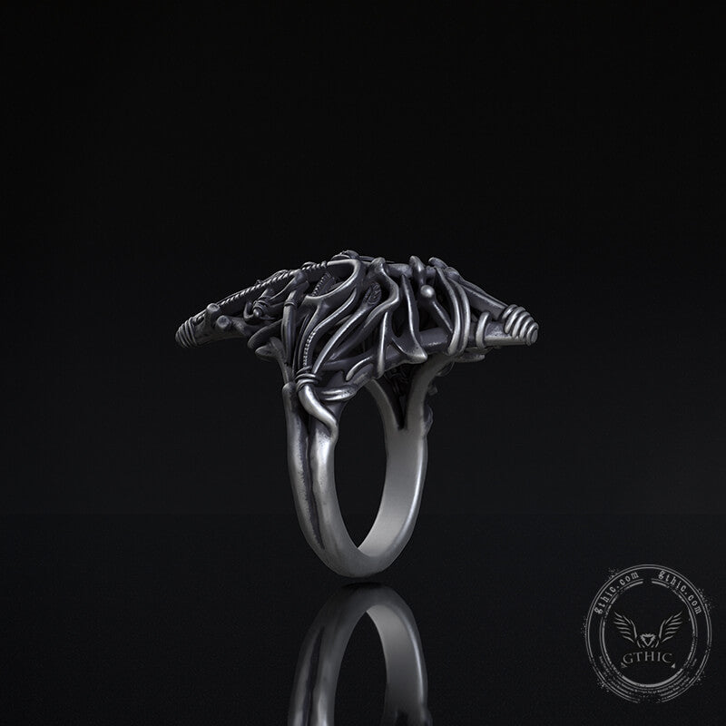Gothic Skeleton Treasure Sterling Silver Ring