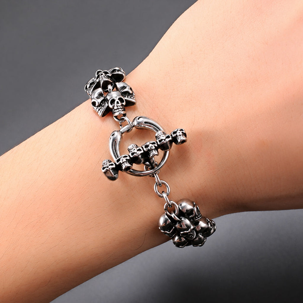 Gothic Skull Domineering Bracelet in Stainless Steel
