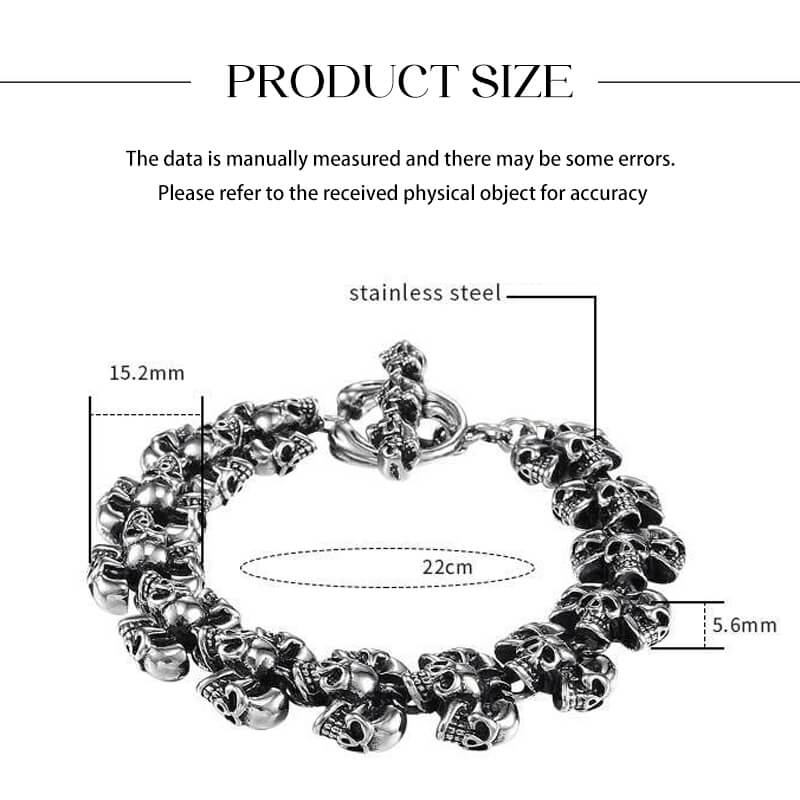 Gothic Skull Domineering Bracelet in Stainless Steel