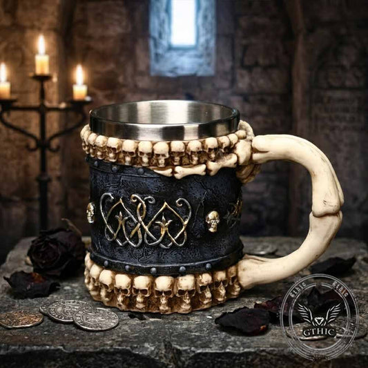 Gothic Skull Hand Stainless Steel Beer Mug