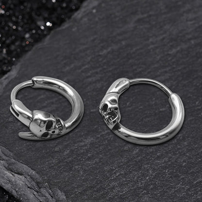 Gothic Skull Earrings in Stainless Steel