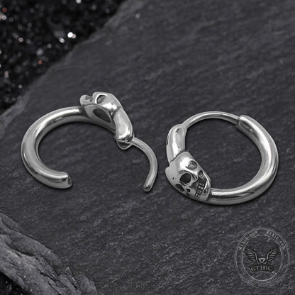 Gothic Skull Earrings in Stainless Steel