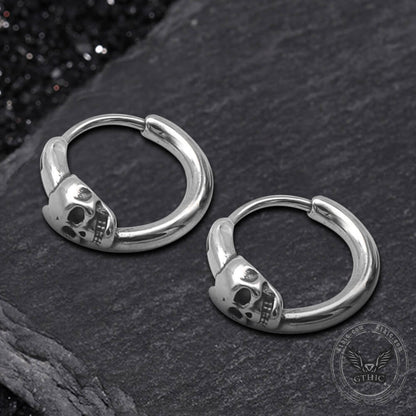 Gothic Skull Earrings in Stainless Steel