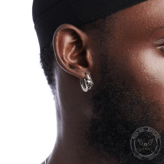 Gothic Skull Earrings in Stainless Steel