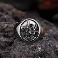 Gothic Smoking Skull Men Stainless Steel Ring