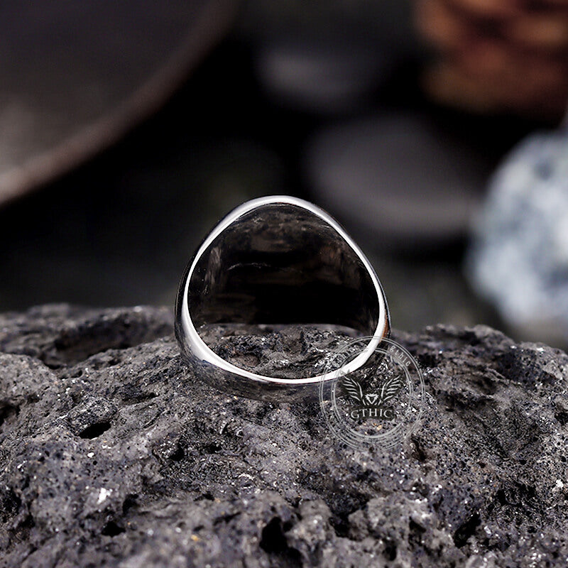 Gothic Smoking Skull Men Stainless Steel Ring
