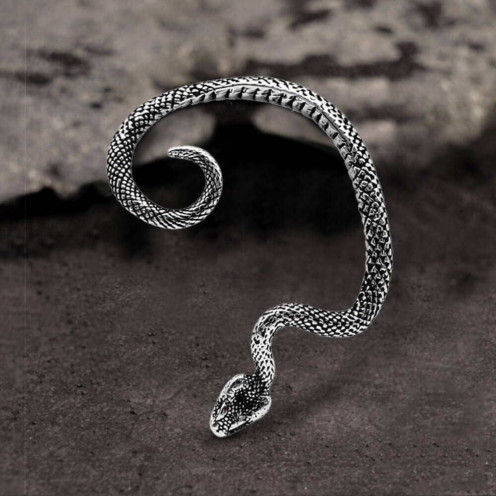Gothic Snake Stud Earrings in Stainless Steel