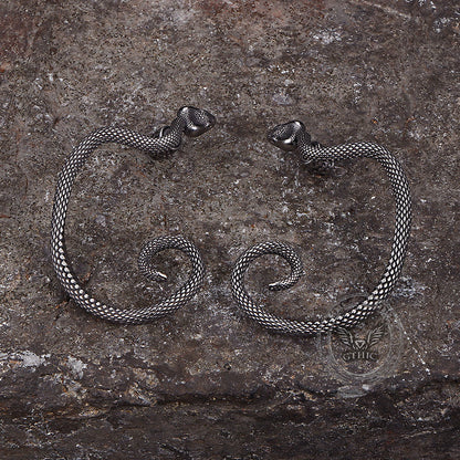 Gothic Snake Stud Earrings in Stainless Steel
