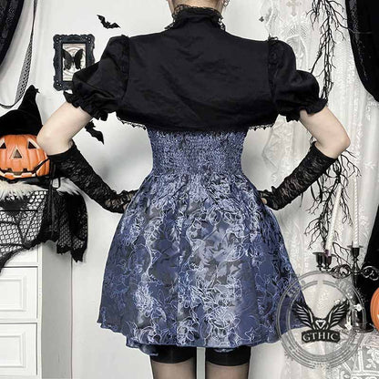 Gothic Two-Tone Jacquard Cover-Up Slip Dress Set
