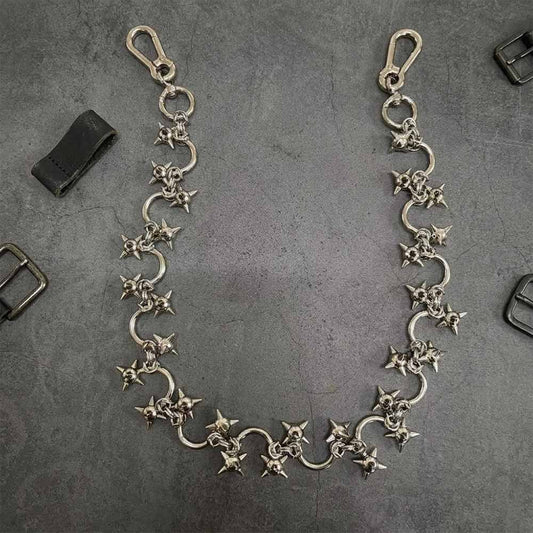 Gothic U-Shaped Spiked Morning Star Alloy Pants Chain