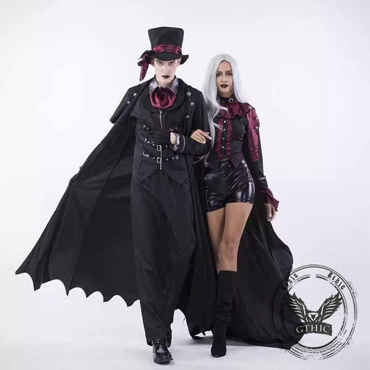 Gothic Vampire Couple Cosplay Halloween Costumes