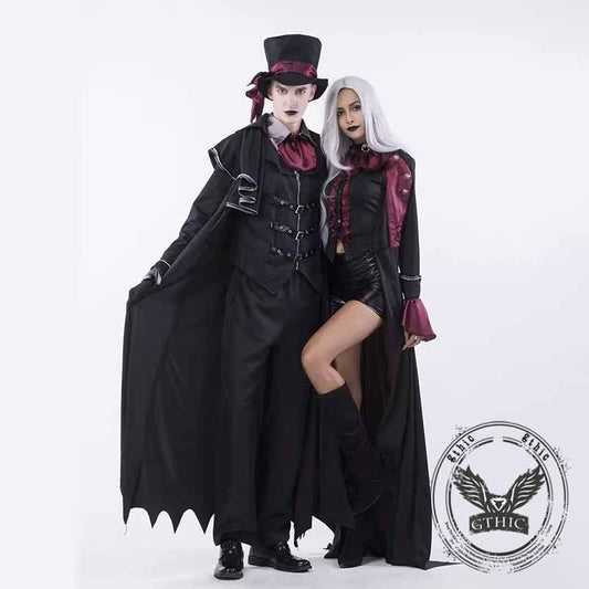 Gothic Vampire Couple Cosplay Halloween Costumes