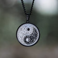 Gothic Yin Yang Mandala Necklace in Stainless Steel