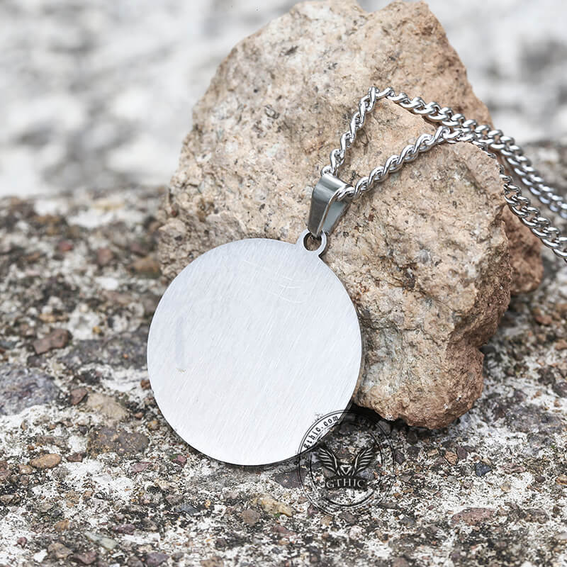 Gothic Yin Yang Mandala Necklace in Stainless Steel