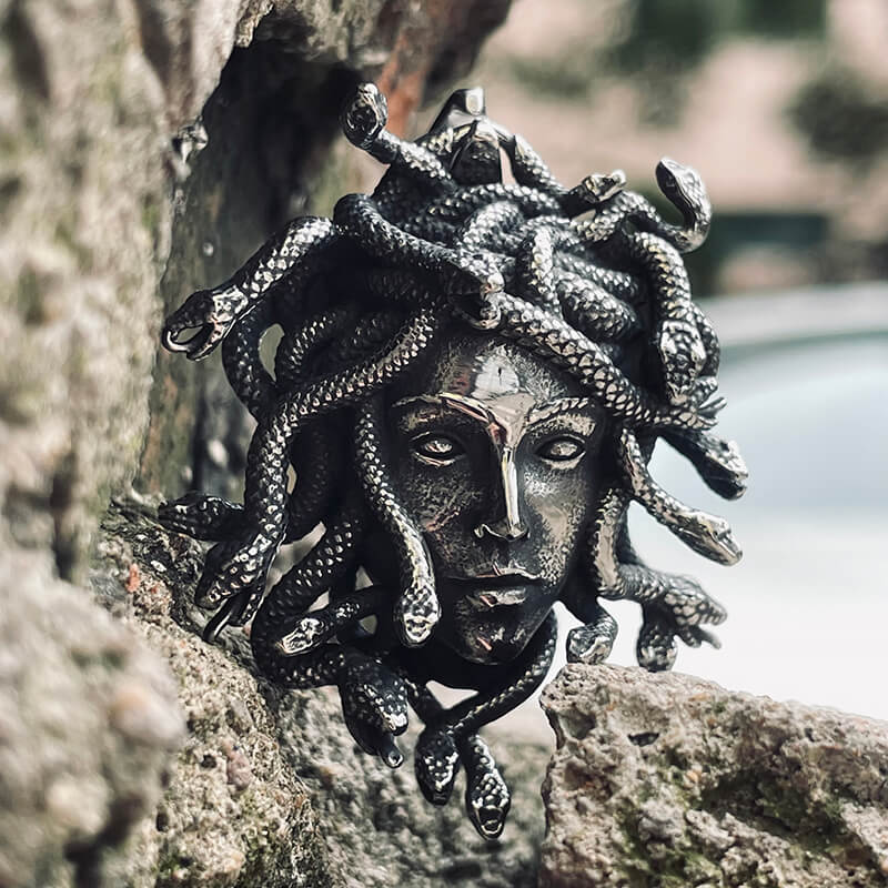 Greek Medusa Pendant in Stainless Steel