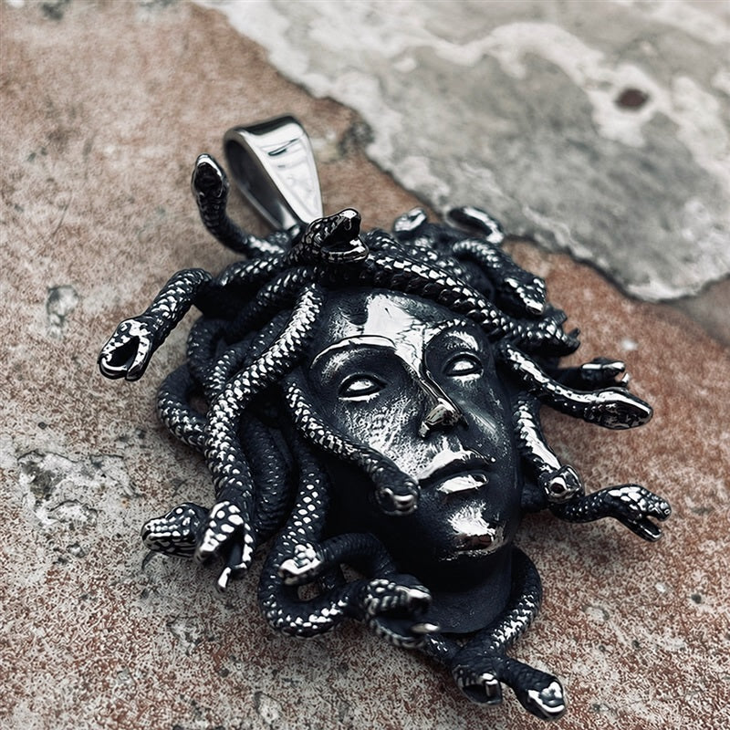 Greek Medusa Pendant in Stainless Steel