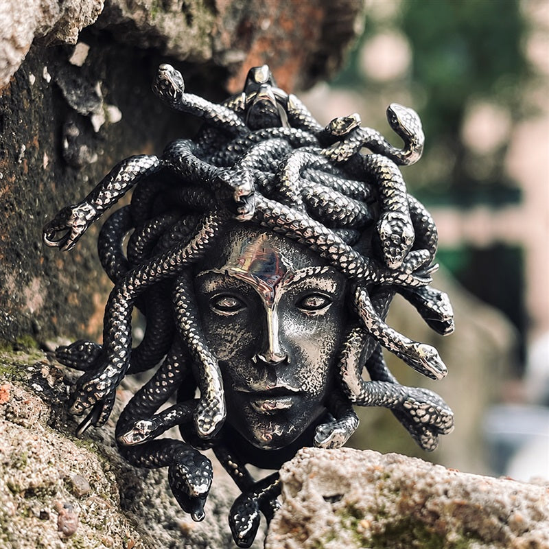 Greek Medusa Pendant in Stainless Steel