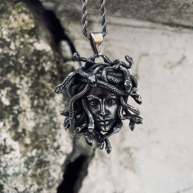 Greek Medusa Pendant in Stainless Steel