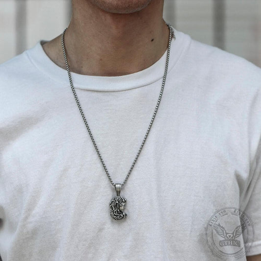 Greek Mythology Medusa Pure Tin Necklace