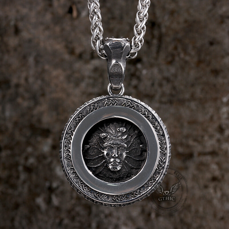 Greek Snake Head Medusa Pendant in Stainless Steel