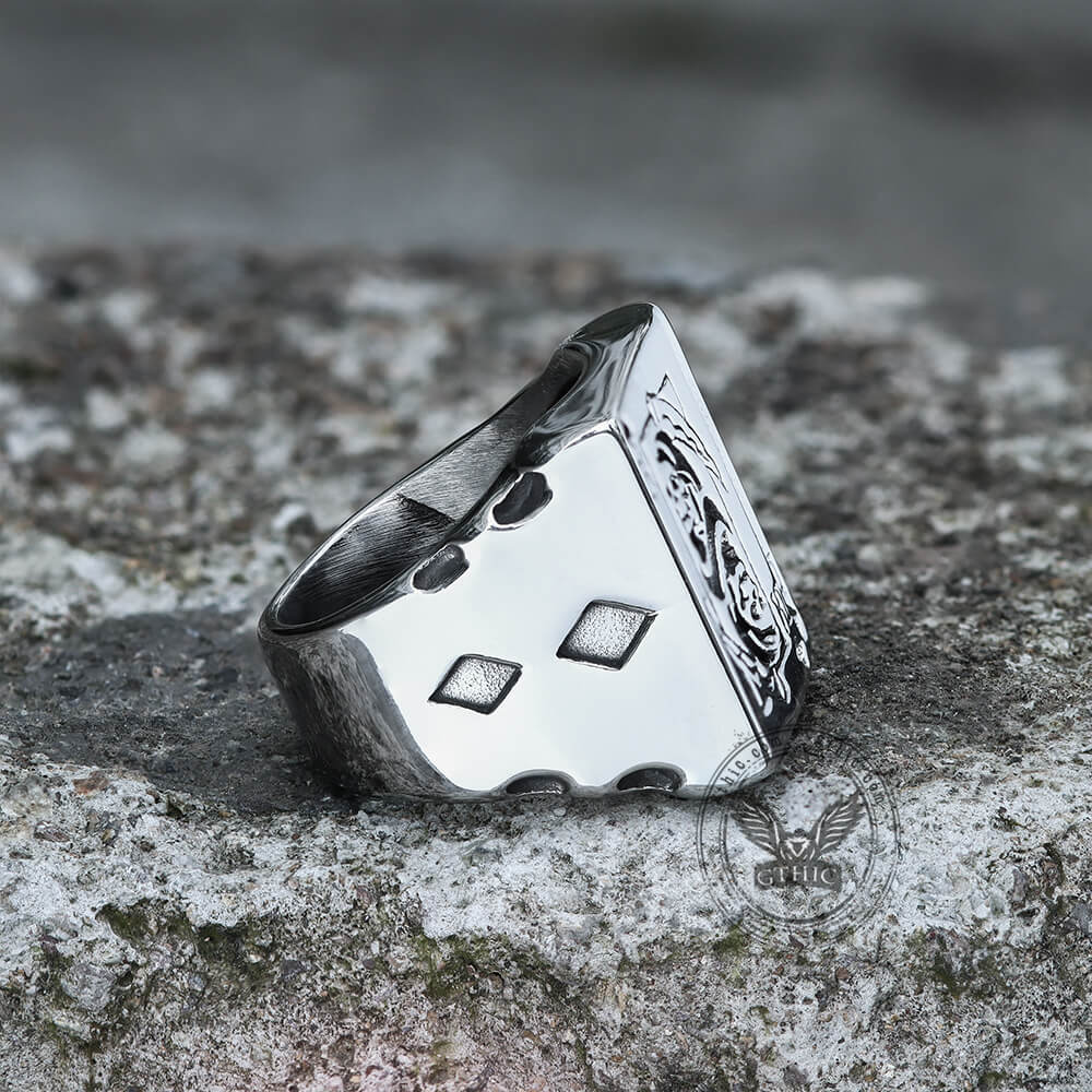 Grim Reaper Poker Stainless Steel Ring