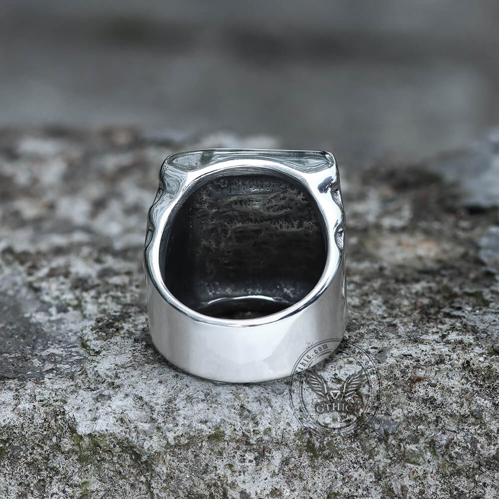 Grim Reaper Poker Stainless Steel Ring