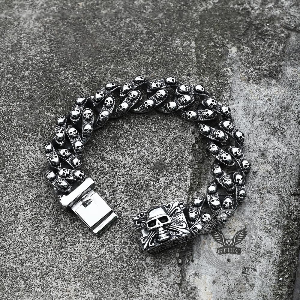 Punk Ghost Head Skull Bracelet in Stainless Steel