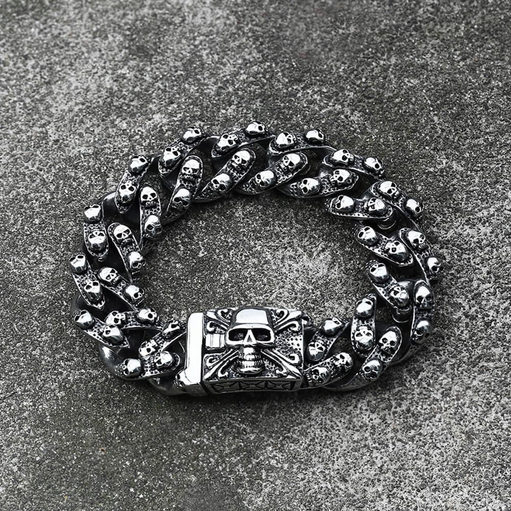 Punk Ghost Head Skull Bracelet in Stainless Steel