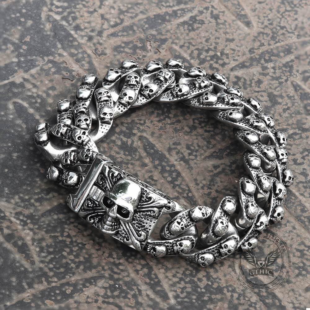 Punk Ghost Head Skull Bracelet in Stainless Steel