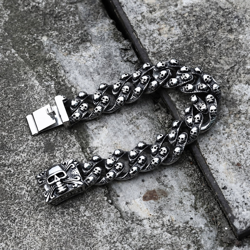 Punk Ghost Head Skull Bracelet in Stainless Steel