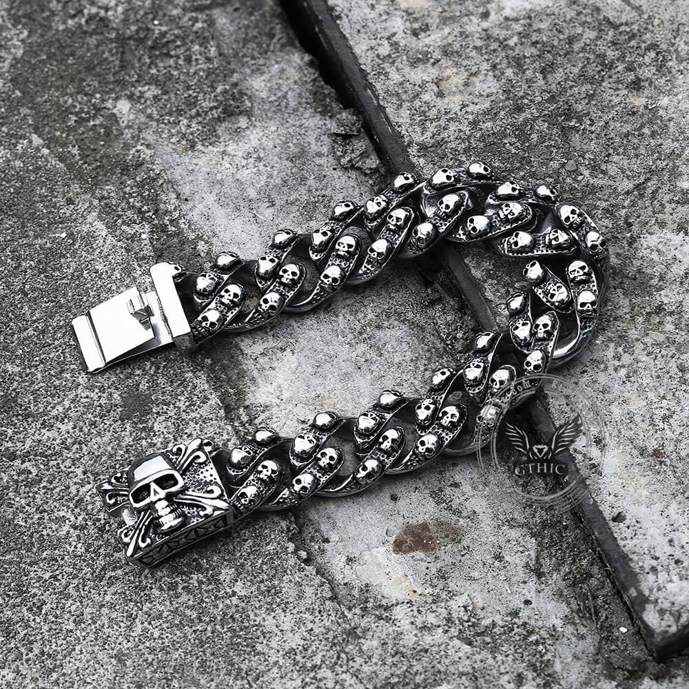 Punk Ghost Head Skull Bracelet in Stainless Steel