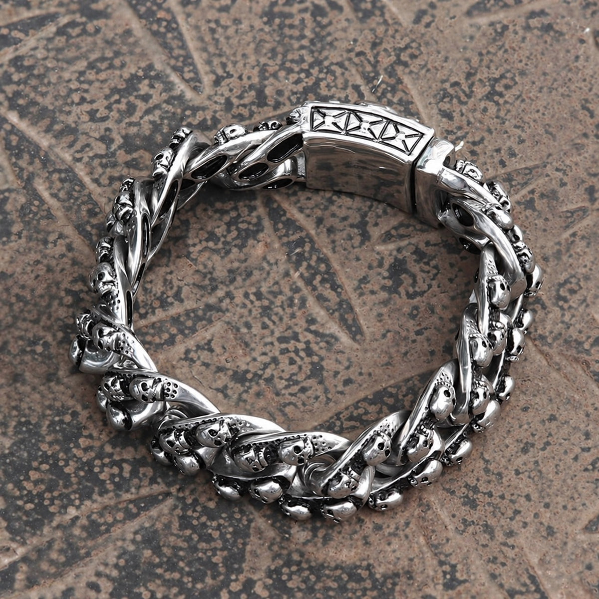 Punk Ghost Head Skull Bracelet in Stainless Steel