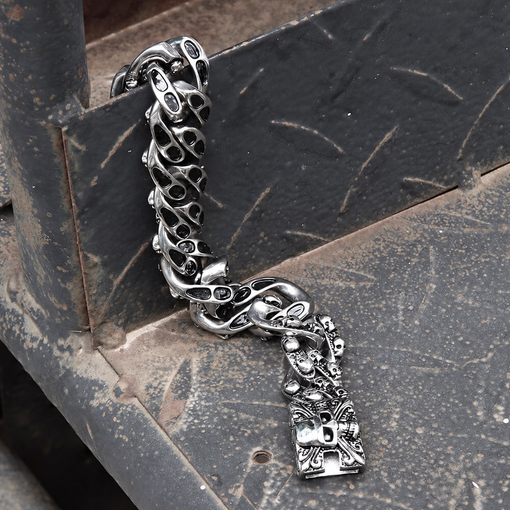 Punk Ghost Head Skull Bracelet in Stainless Steel