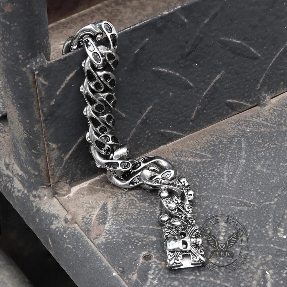 Punk Ghost Head Skull Bracelet in Stainless Steel