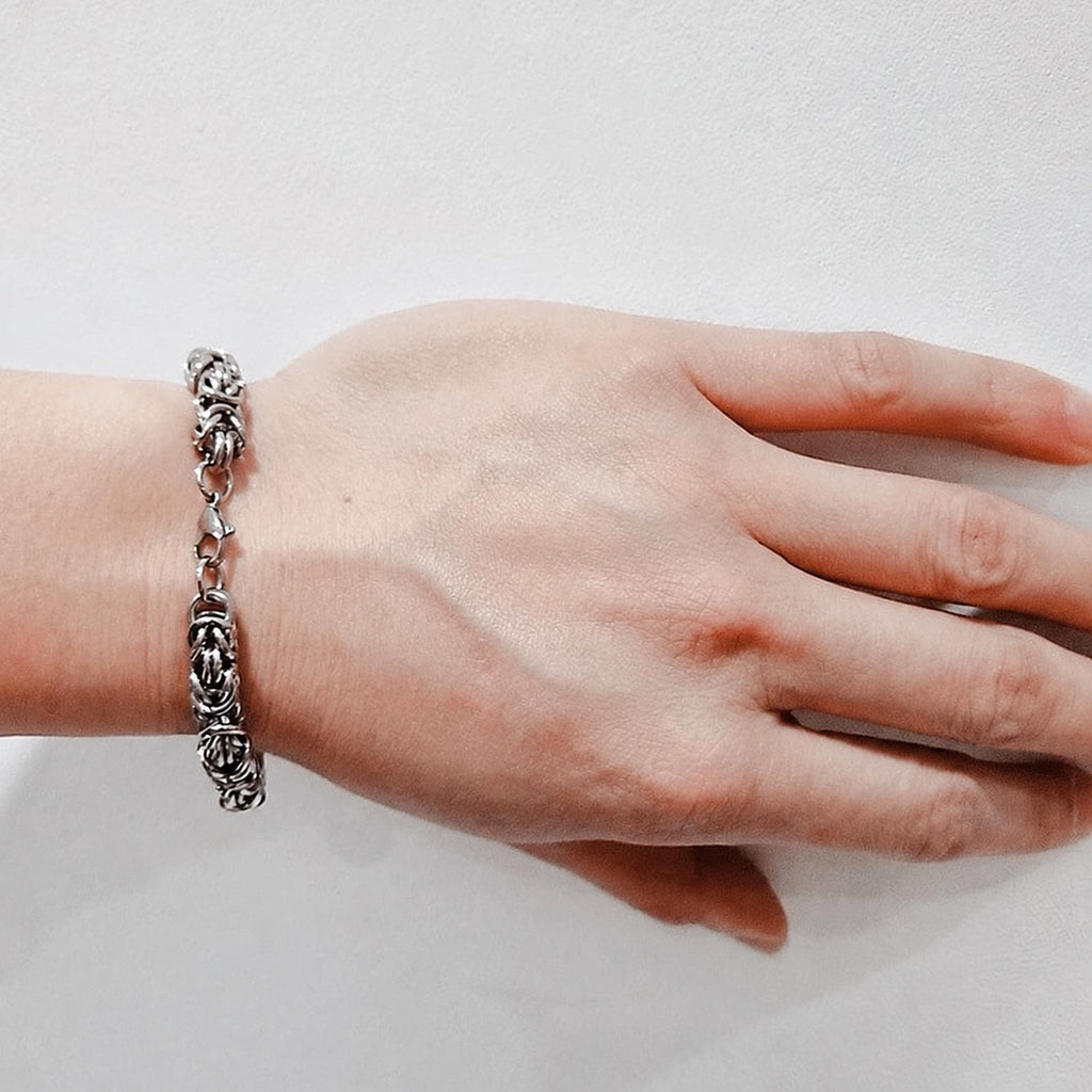 Classic Byzantine Chain Bracelet in Stainless Steel