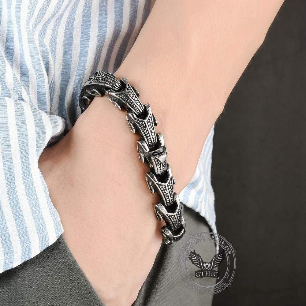 Vintage Dragon Bones Animal Bracelet in Stainless Steel