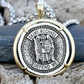 Archangel Saint Michael Coin Necklace in Stainless Steel