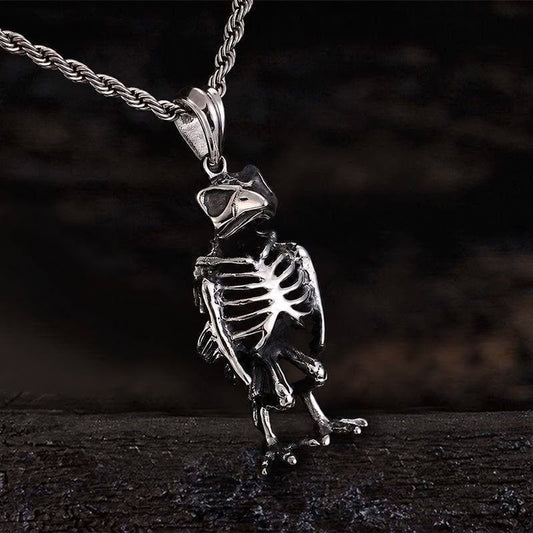 Owl Skull Animal Pendant in Stainless Steel