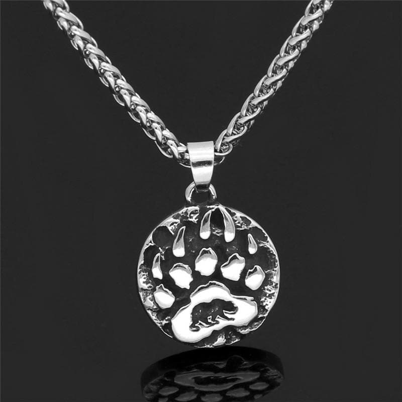Bear Claw Amulet Viking Necklace in Stainless Steel