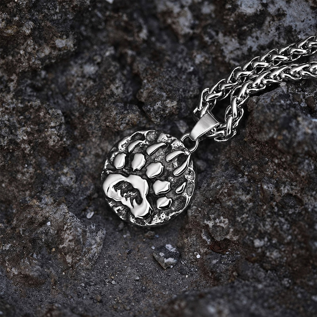 Bear Claw Amulet Viking Necklace in Stainless Steel