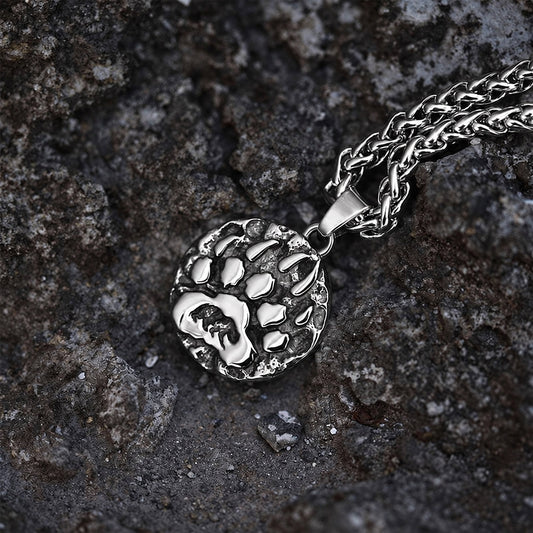 Bear Claw Amulet Viking Necklace in Stainless Steel